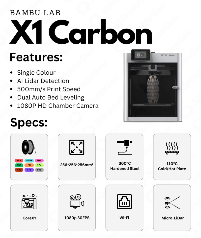 Bambu Lab X1 Carbon 3D Yazıcı